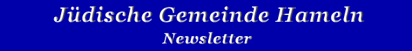 Jüdische Gemeinde Hameln Newsletter